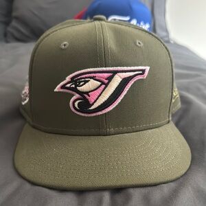 Blue jays limited edition Olive Green Baseball Cap with Pink Logo